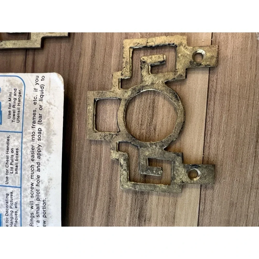 Vintage Homecraft Decorative Brass Rings Drawer Pulls Handles Lot of 4 + 3 NOS
